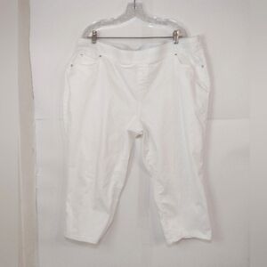 Kim Rogers Women's White Stretchy Capris Size (20 W)